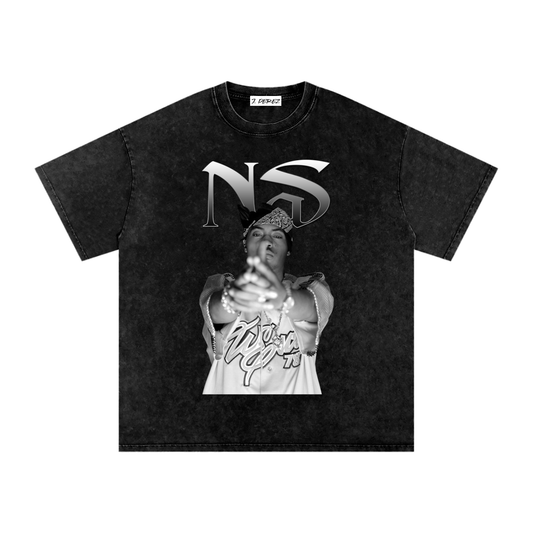 Nas (Limited Drop) - Snow Washed Oversized Cotton T-Shirt