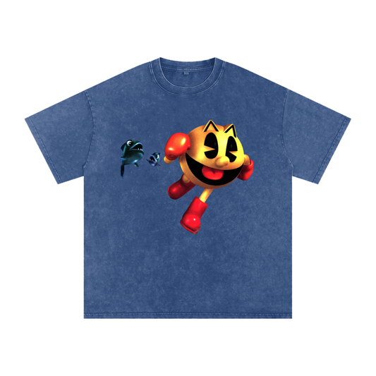 Pac Man World 2 (Limited Drop) - Snow Washed Oversized Cotton T-Shirt