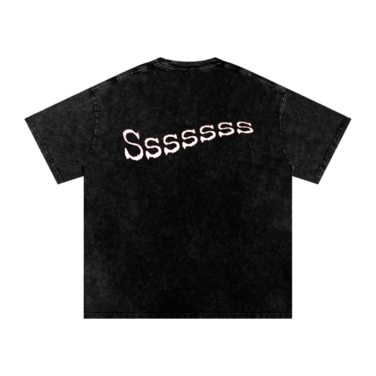 Sssssss (Limited Drop) - Snow Washed Oversized Cotton T- Shirt