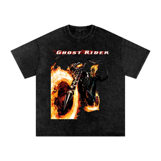 Ghost Rider (Limited Drop) - Snow Washed Oversized Cotton T-Shirt