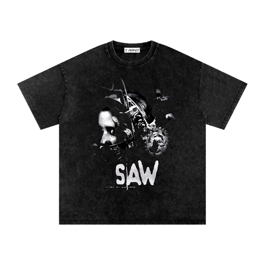 Saw (Limited Drop) - Snow Washed Oversized Cotton T-Shirt