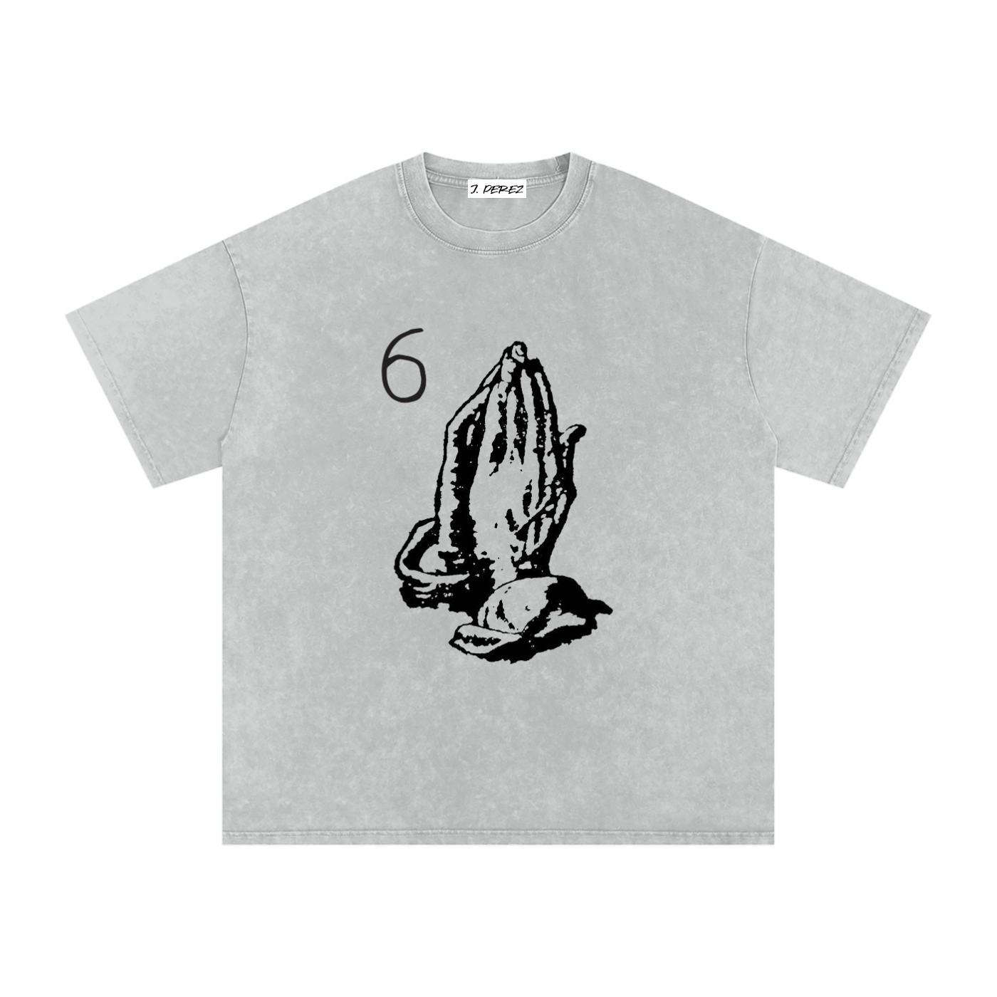 Six God - Snow Washed Oversized Cotton T-Shirt