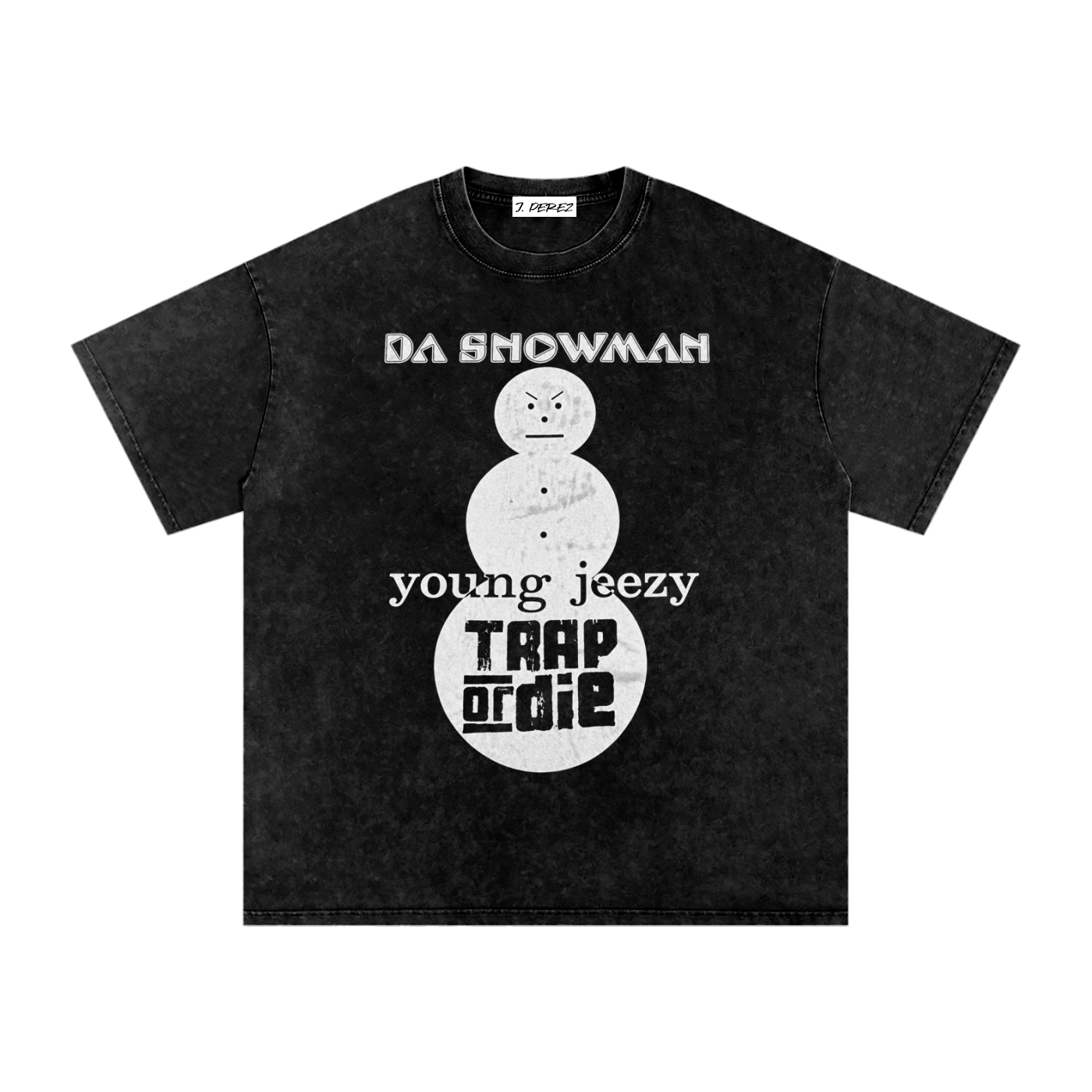Young Jeezy: Trap Or Die Snowman [REMAKE] (Limited Drop) - Snow Washed Oversized Cotton T-Shirt