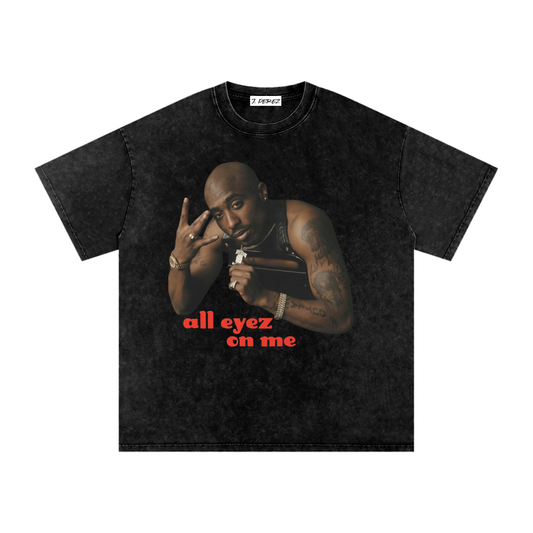 All Eyez On Me (Limited Drop) - Snow Washed Oversized Cotton T-Shirt