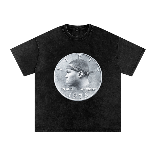 Power of a Dollar (Limited Drop)- Snow Washed Oversized Cotton T-Shirt