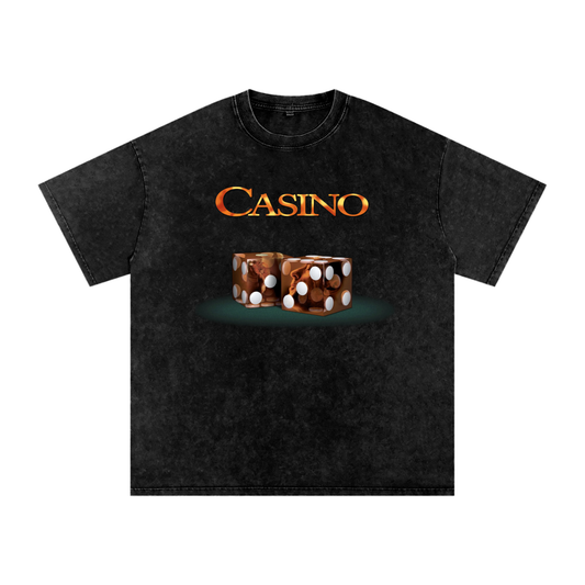 Casino (Limited Drop) - Snow Washed Oversized Cotton T-Shirt