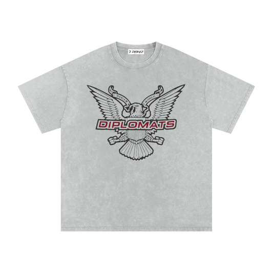 Diplomats Harlem World (Limited Drop) - Snow Washed Oversized Cotton T-Shirt