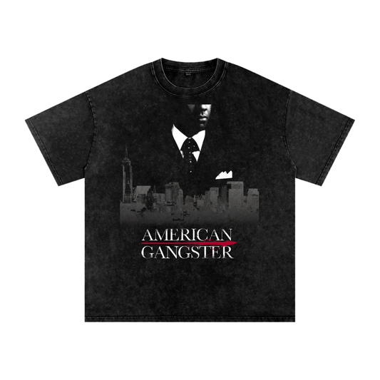 American Gangster (Limited Drop) - Snow Washed Oversized Cotton T-Shirt