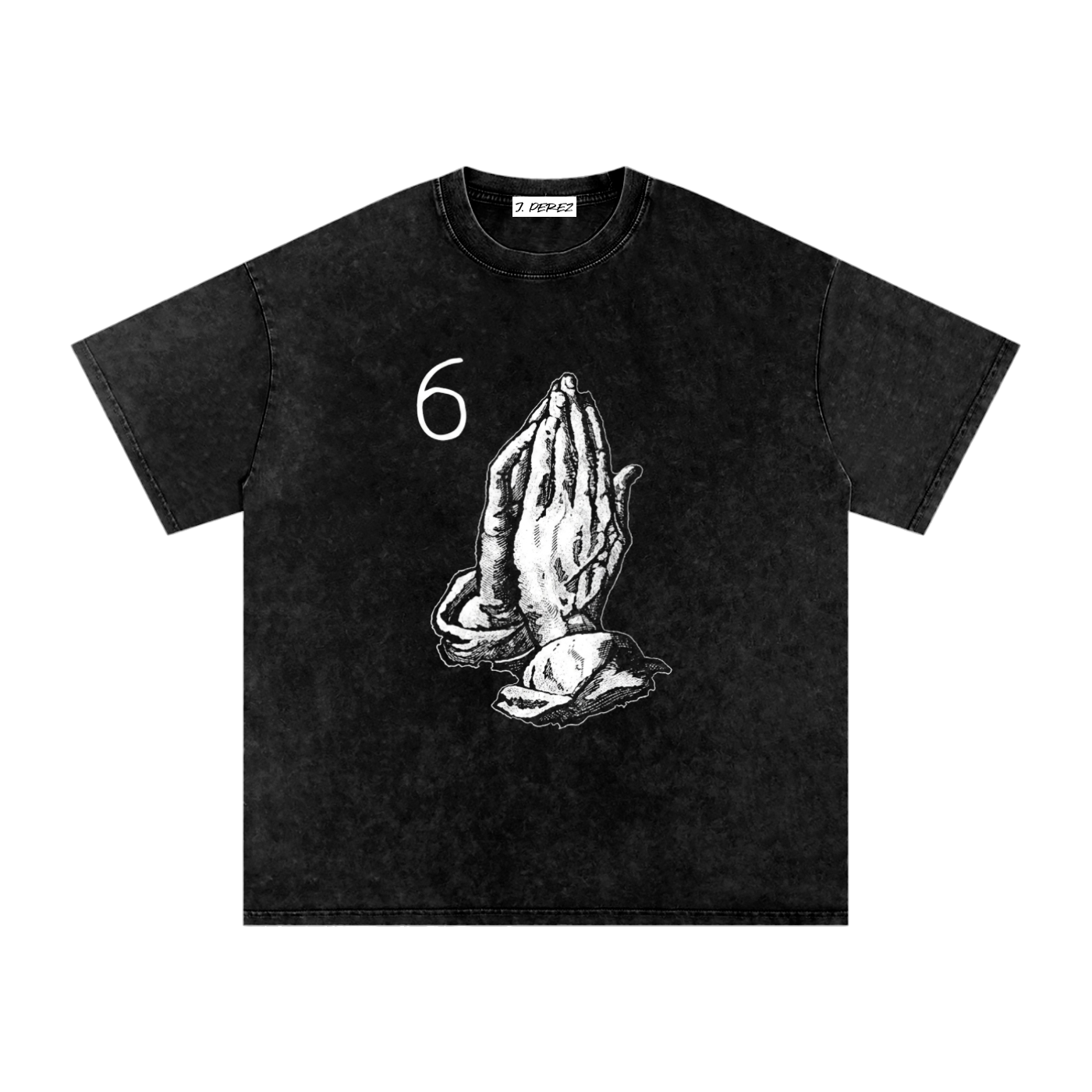 Six God - Snow Washed Oversized Cotton T-Shirt